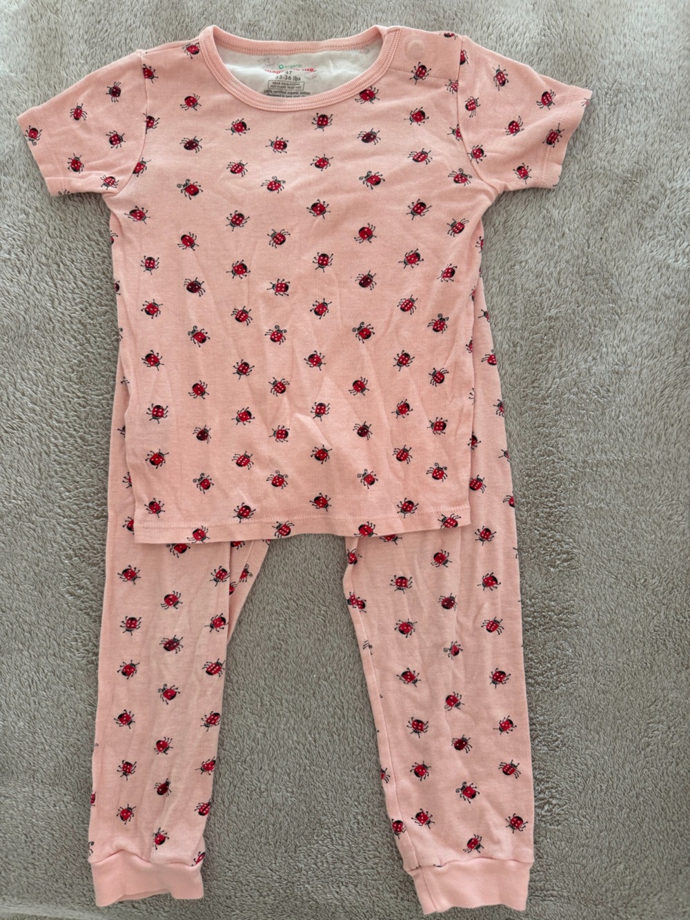 MagneticMe Pink & Red Ladybug PJs (size 4)